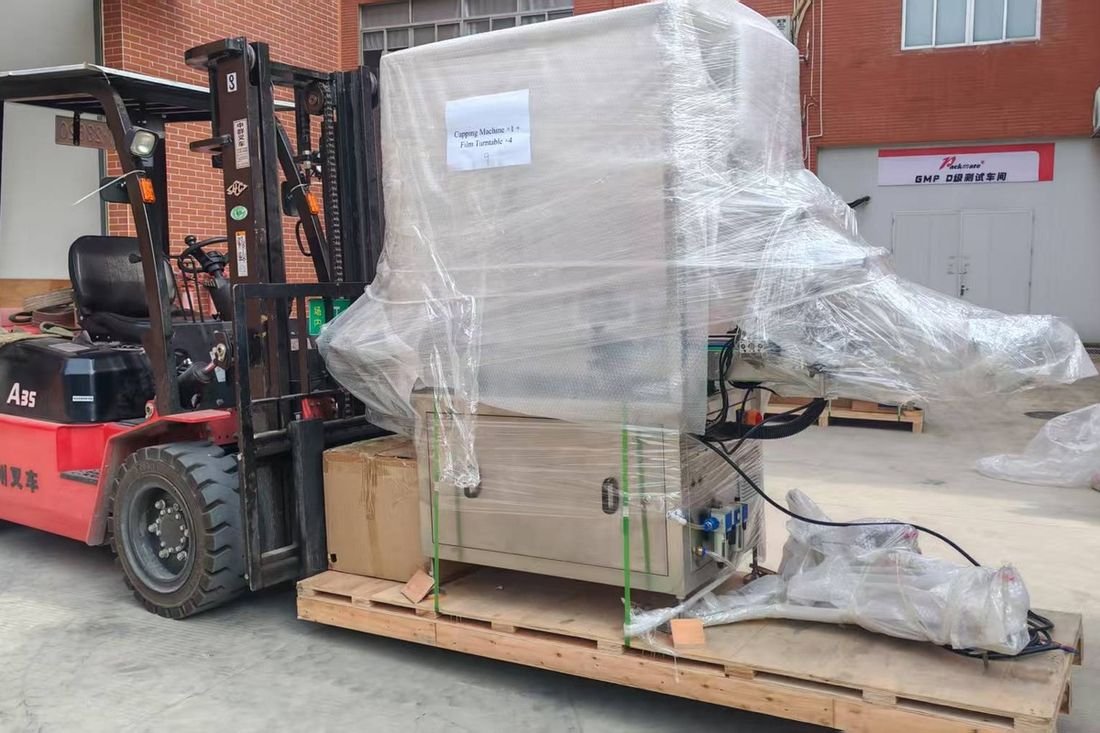Oral-pouch line container-shipment photo