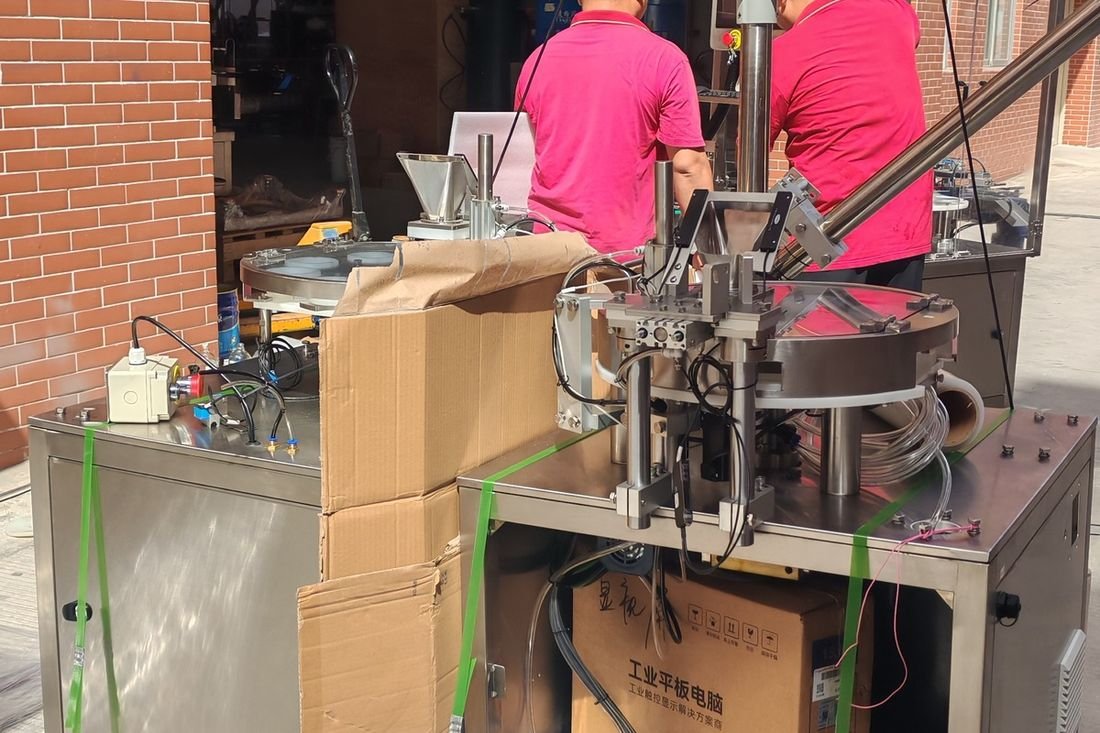 Oral-pouch line container-shipment photo