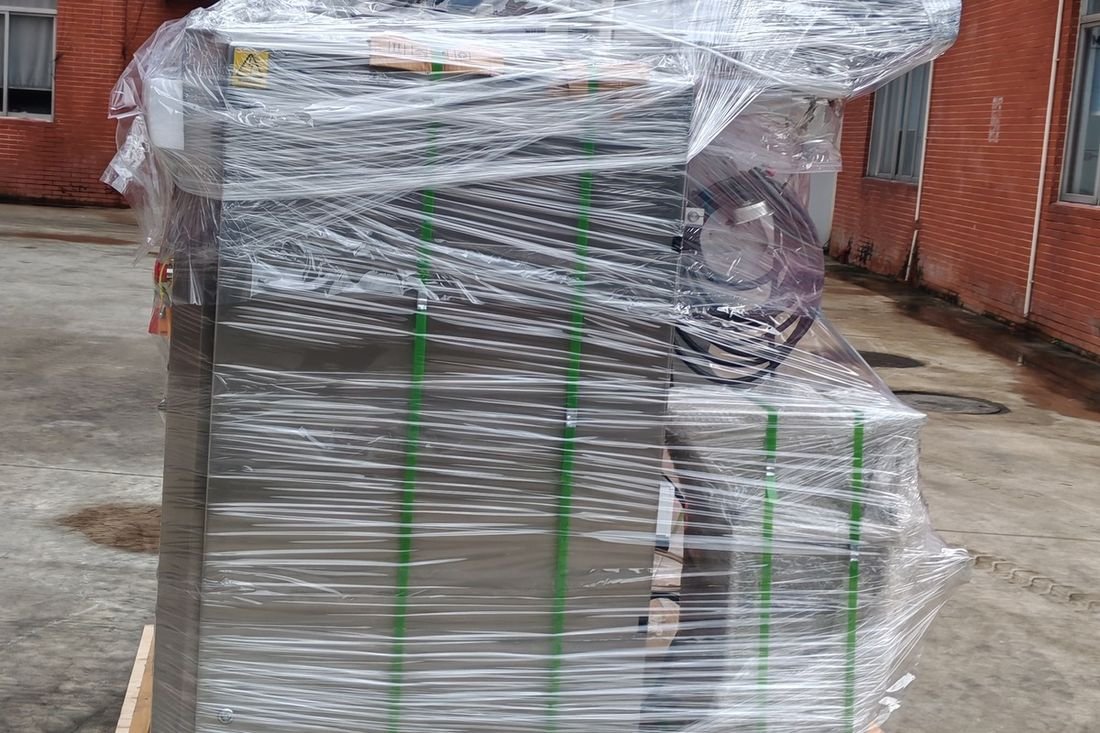 Oral-pouch line container-shipment photo