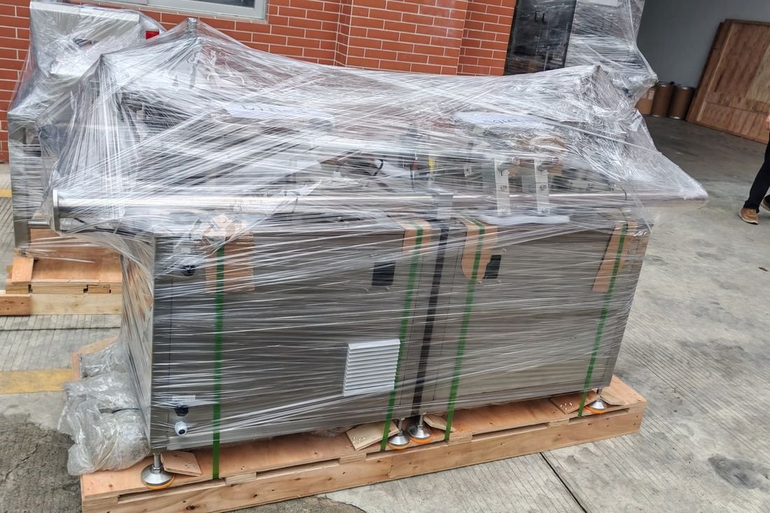 Oral-pouch line container-shipment photo