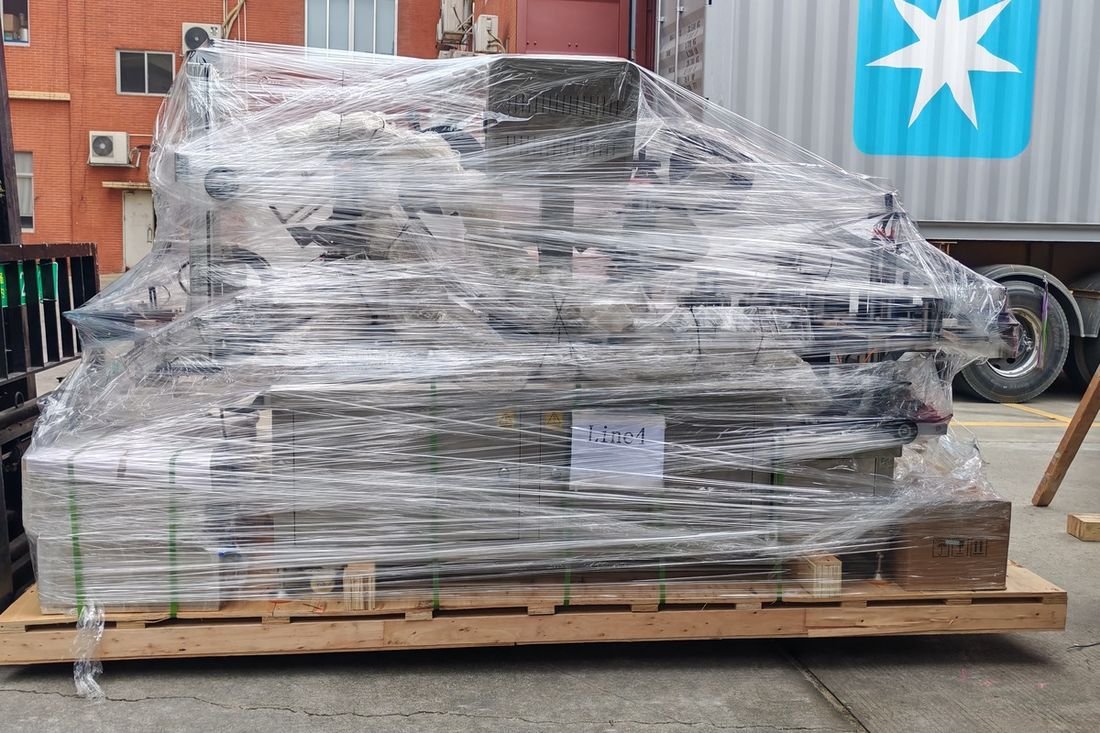 Oral-pouch line container-shipment photo