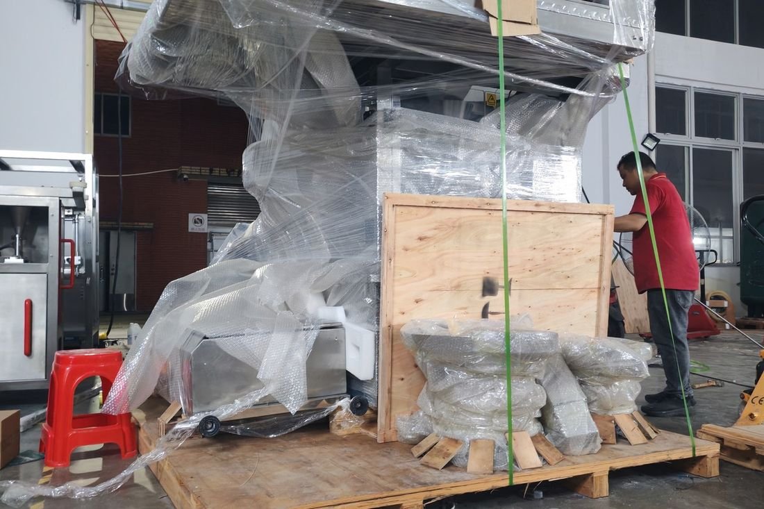 Oral-pouch line container-shipment photo