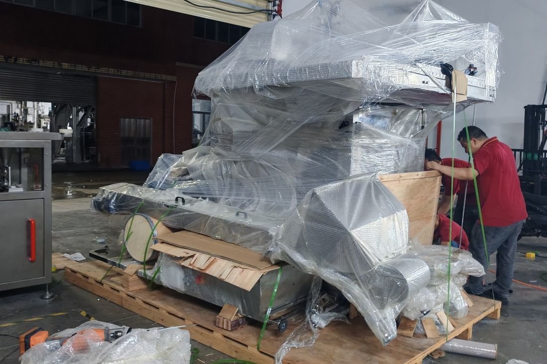 Oral-pouch line container-shipment photo